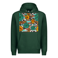 Sports Green gemstone sunflower cowhide leopard seamles pattern Premium Hoodie - FaDigitalArtStudio
