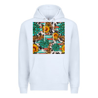 White gemstone sunflower cowhide leopard seamles pattern Premium Hoodie - FaDigitalArtStudio