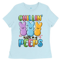 Baby Blue chillin' with my peeps Ladies Tee - MaliasSmallBusiness