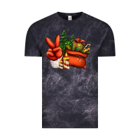Cloud Black christmas santa claus peace hand Vintage Tee - Jasminsmagicworld