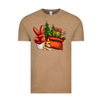 Vintage Coffee christmas santa claus peace hand Vintage Tee - Jasminsmagicworld