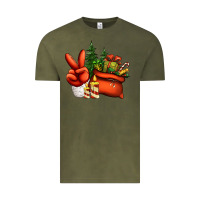 Vintage Olive christmas santa claus peace hand Vintage Tee - Jasminsmagicworld