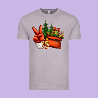 Christmas Santa Claus Peace Hand Vintage Tee Designed By Jasminsmagicworld