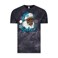 Cloud Black winter christmas african american santa believe Vintage Tee - RanaPortraitStore