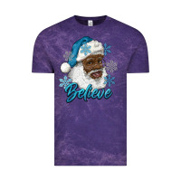 Cloud Purple winter christmas african american santa believe Vintage Tee - RanaPortraitStore