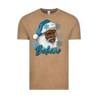 Vintage Coffee winter christmas african american santa believe Vintage Tee - RanaPortraitStore