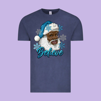 Winter Christmas African American Santa Believe Vintage Tee Designed By Ranaportraitstore