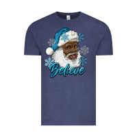 Vintage Denim winter christmas african american santa believe Vintage Tee - RanaPortraitStore