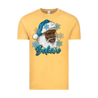 Vintage Mustard winter christmas african american santa believe Vintage Tee - RanaPortraitStore