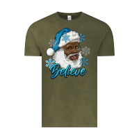 Vintage Olive winter christmas african american santa believe Vintage Tee - RanaPortraitStore