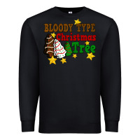 Black Bloody Type Christmas Tree Premium Sweatshirt - FaDigitalArtStudio