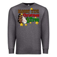 Charcoal Heather Bloody Type Christmas Tree Premium Sweatshirt - FaDigitalArtStudio