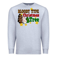 Heather Grey Bloody Type Christmas Tree Premium Sweatshirt - FaDigitalArtStudio