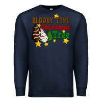 Navy Bloody Type Christmas Tree Premium Sweatshirt - FaDigitalArtStudio