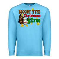 Ocean Blue Bloody Type Christmas Tree Premium Sweatshirt - FaDigitalArtStudio