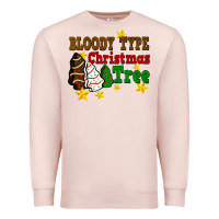 Pale Pink Bloody Type Christmas Tree Premium Sweatshirt - FaDigitalArtStudio