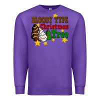Purple Bloody Type Christmas Tree Premium Sweatshirt - FaDigitalArtStudio