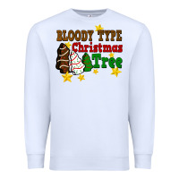 White Bloody Type Christmas Tree Premium Sweatshirt - FaDigitalArtStudio