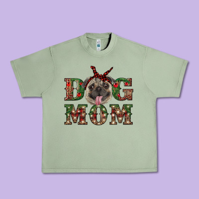 Christmas Dog Mom Urban Heavy Tee Designed By Ranaportraitstore