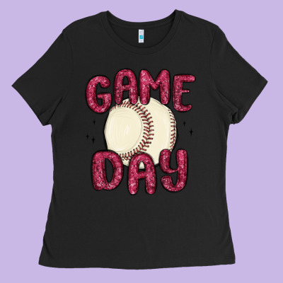 Game Day Baseball Ladies Tee Designed By Maliassmallbusiness