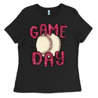 Black game day baseball Ladies Tee - MaliasSmallBusiness