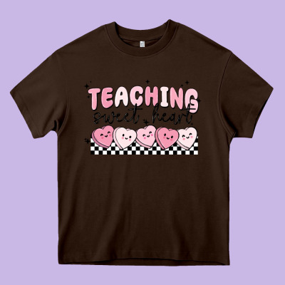 Teaching Sweetheart Heavy Core Tee Designed By Maliassmallbusiness