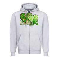 Heather Grey St. Patrick's Lucky hearts Zipper Hoodie - OliviaCreatesArt