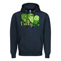 Navy St. Patrick's Lucky hearts Zipper Hoodie - OliviaCreatesArt