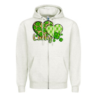 Oatmeal Heather St. Patrick's Lucky hearts Zipper Hoodie - OliviaCreatesArt