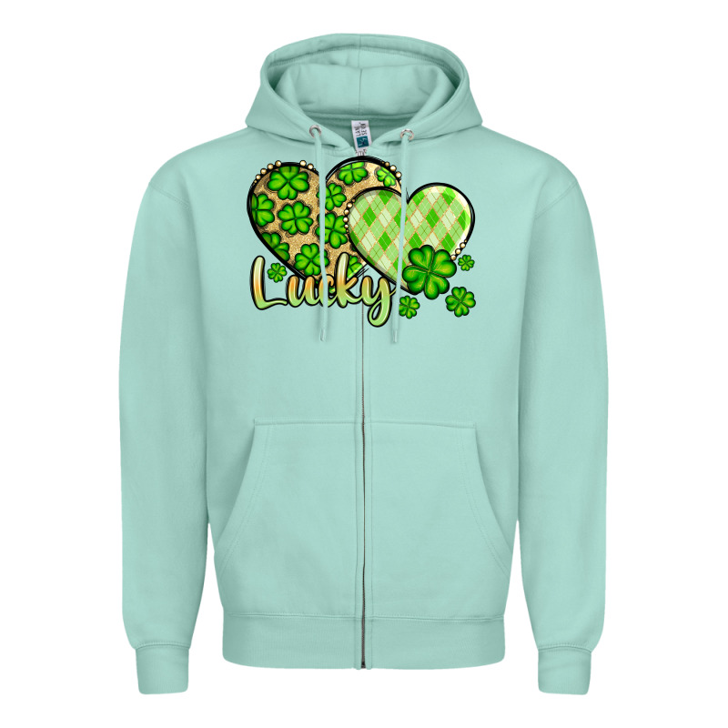 St. Patrick's Lucky Hearts Zipper Hoodie by OliviaCreatesArt | Teevron