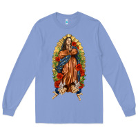 Colony Blue Lady of Guadalupe with Roses Long Sleeve Tee - texasbilliewilder