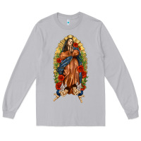 Moon Dust Lady of Guadalupe with Roses Long Sleeve Tee - texasbilliewilder