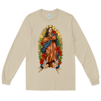 Mushroom Lady of Guadalupe with Roses Long Sleeve Tee - texasbilliewilder