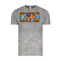 Cloud Rock bison amerıcan flag  license plate template Vintage Tee - BarkalooDesign