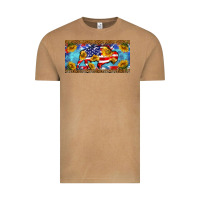 Vintage Camel bison amerıcan flag  license plate template Vintage Tee - BarkalooDesign