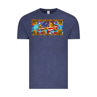 Bison Amerıcan Flag  License Plate Template Vintage Tee | Teevron