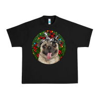 Black Christmas Pug With Buffalo Plaid Urban Heavy Tee - RanaPortraitStore