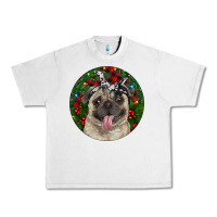 Lunar Rock Christmas Pug With Buffalo Plaid Urban Heavy Tee - RanaPortraitStore