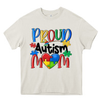 Cream proud autism mom Heavy Core Tee - MaliasSmallBusiness