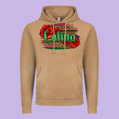 Latina With Serape And Roses Vintage Hoodie Designed By Jasminsmagicworld
