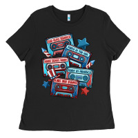 Usa America Cassette Tapes Ladies Tee | Teevron