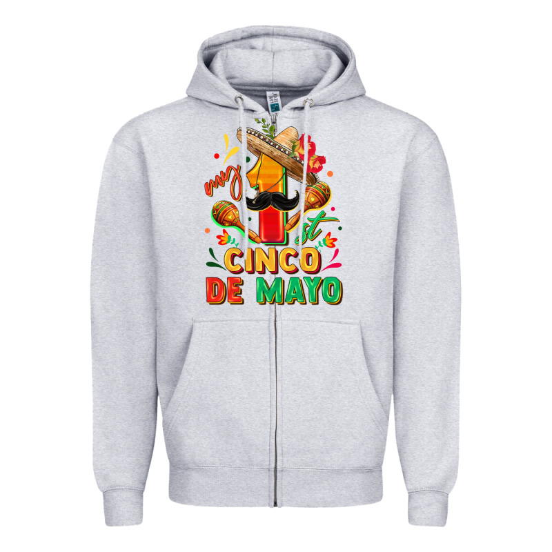 My First Cinco De Mayo Zipper Hoodie by FaDigitalArtStudio | Teevron