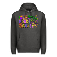 Charcoal Heather Happy Mardi Gras Premium Hoodie - FaDigitalArtStudio