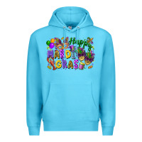 Ocean Blue Happy Mardi Gras Premium Hoodie - FaDigitalArtStudio