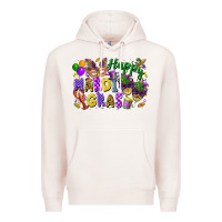 Pale Pink Happy Mardi Gras Premium Hoodie - FaDigitalArtStudio