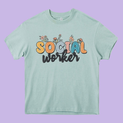 Social Worker Heavy Core Tee Designed By Maliassmallbusiness