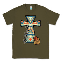 Army Green halleluljah aztec cross Classic Tee - JahusDesignShop