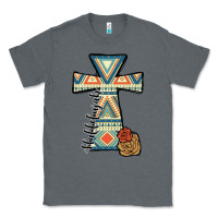 Charcoal Heather halleluljah aztec cross Classic Tee - JahusDesignShop
