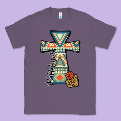 Halleluljah Aztec Cross Classic Tee Designed By Jahusdesignshop