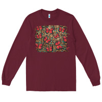 Burgundy Easter Butterflies Background Long Sleeve Tee - RanaPortraitStore